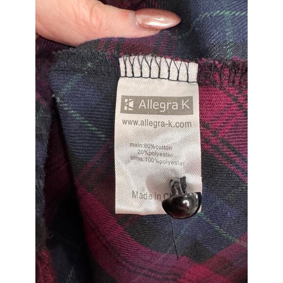 Allegra K Plaid Flannel Tunic Small - Picture 3 of 6
